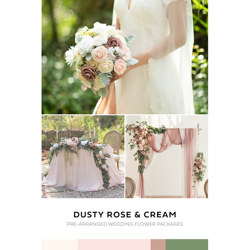 Wedding Flower Packages in Dusty Rose & Cream