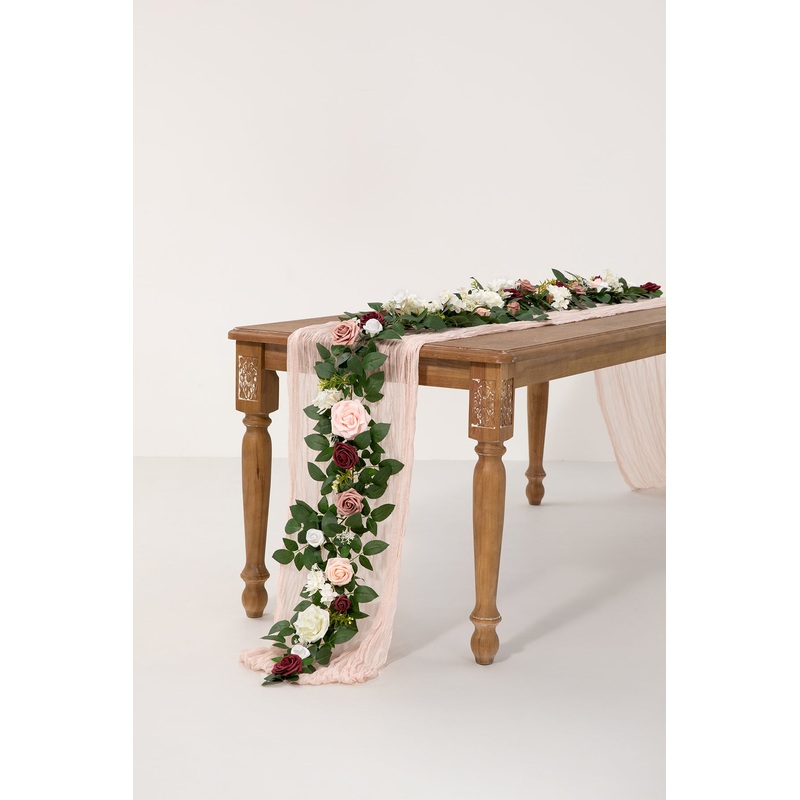 5ft Flower Garlands in Dusty Rose & Cream
