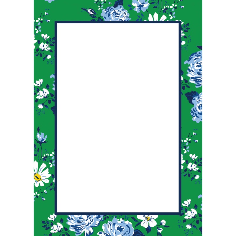 5×7 Green Floral Notepad