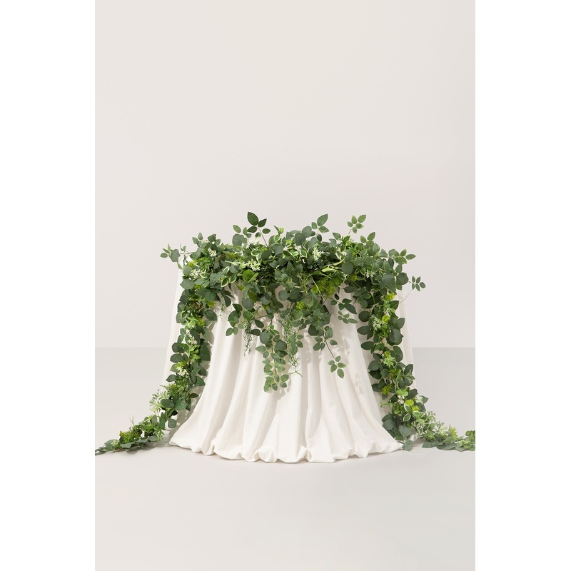 9ft Flower Garland in Sage & Green