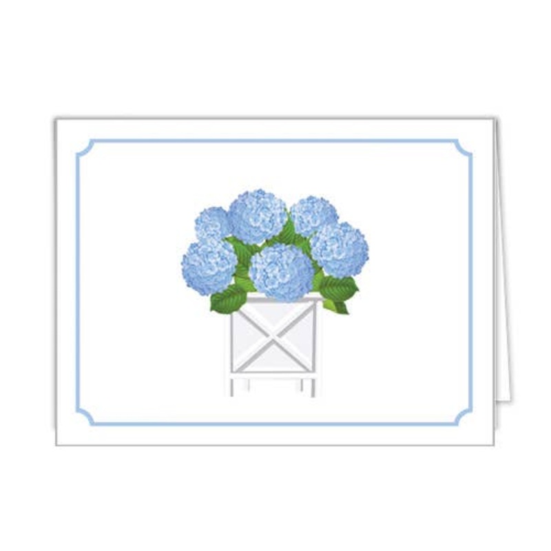 Hydrangeas Planter Folded Notecards
