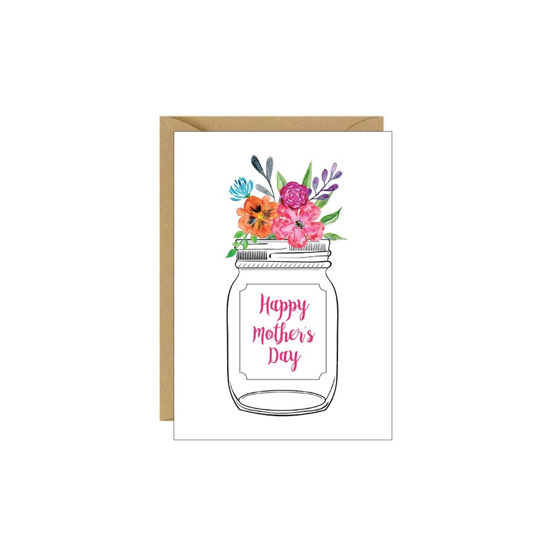 Mason Jar Bouquet Happy Mother’s Day Enclosure Card