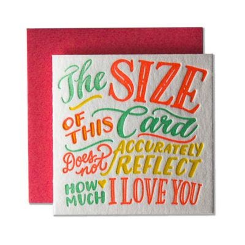 Size of this Card, I Love You Tiny Card