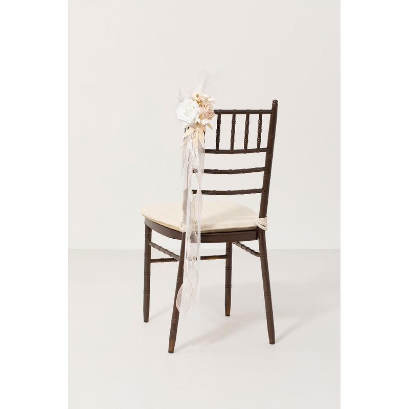 Wedding Aisle Decoration Pew Flowers in White & Beige