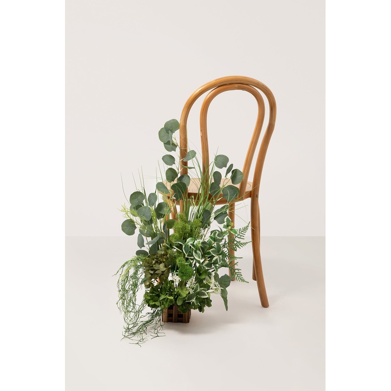 Wedding Aisle Runner Flower Arrangements in Sage & Green