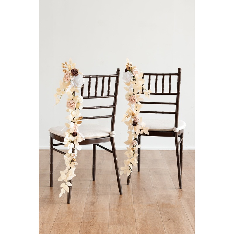Wedding Hanging Chair Back Decoration in White & Beige | Clearance
