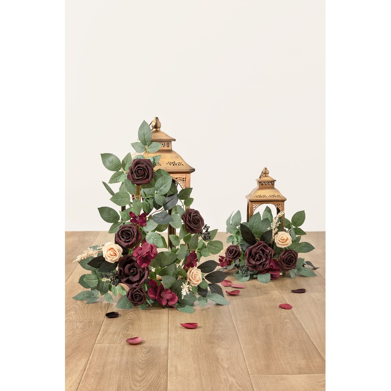 2ft Flower Garlands in Black Baccara