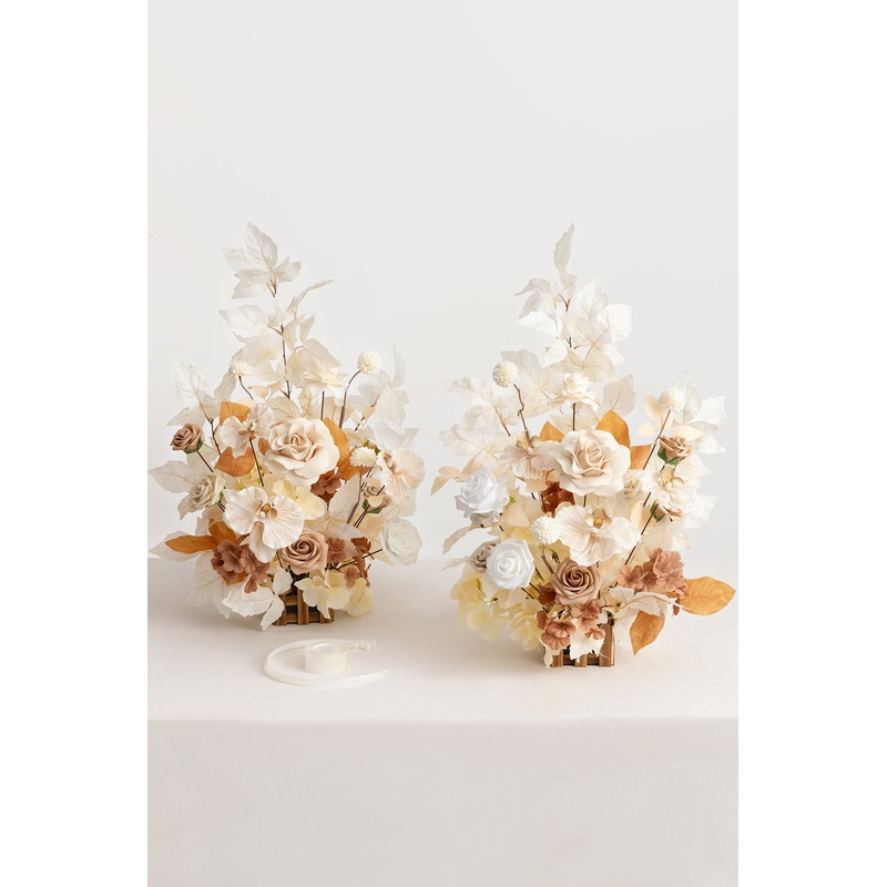 Altar Decor Free-Standing Flowers in Tawny Beige & Sand Beige