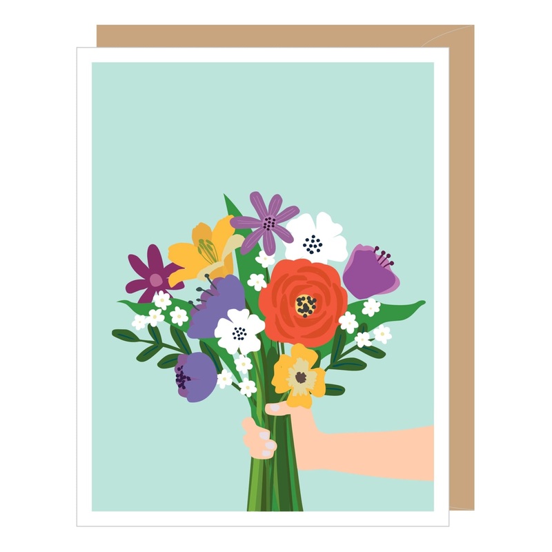 Blank Flower Bouquet Enclosure Card