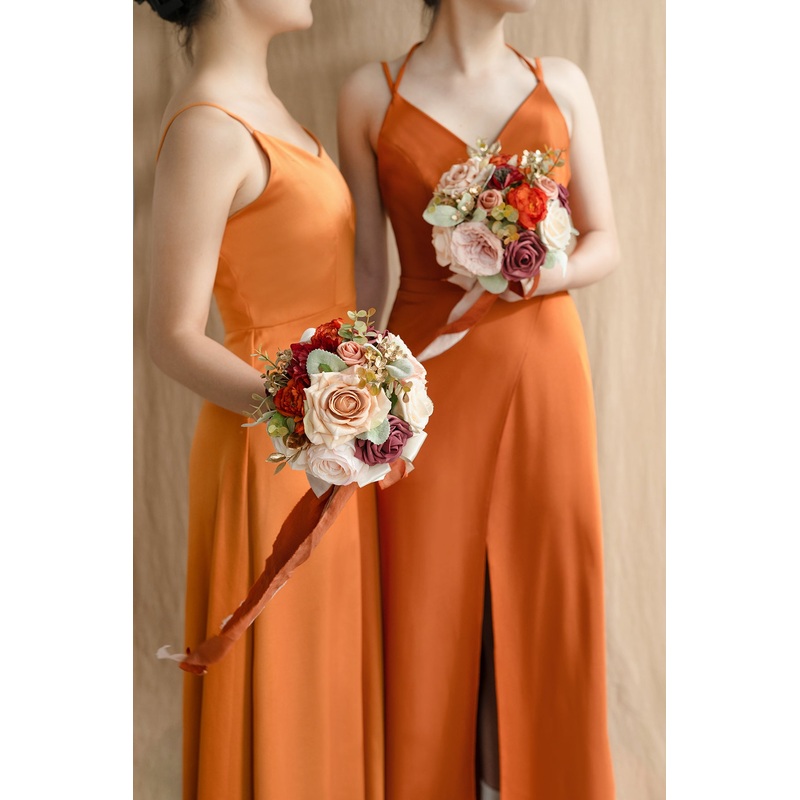 Bridesmaid Bouquet in Sunset Terracotta