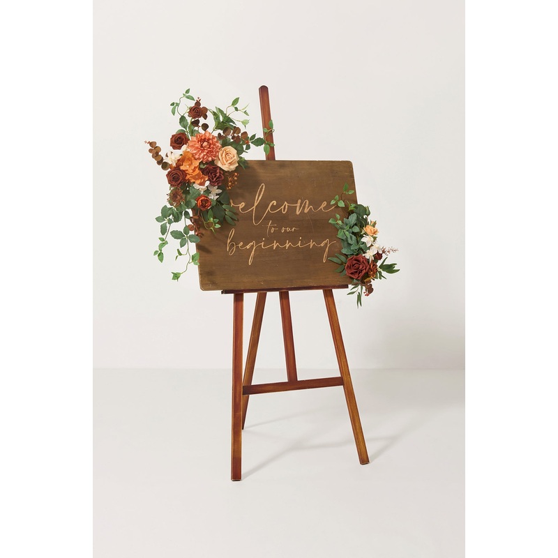 Combo Set Flower Sign Decor in Sunset Terracotta | Clearance