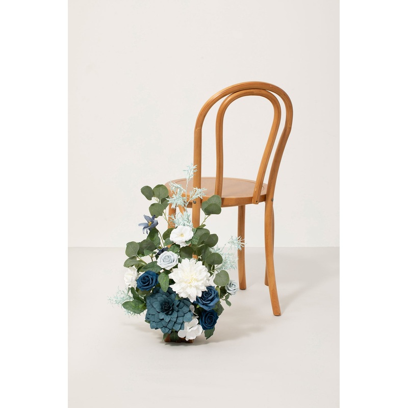 Wedding Aisle Runner Flower Arrangement in Dusty Blue & Navy