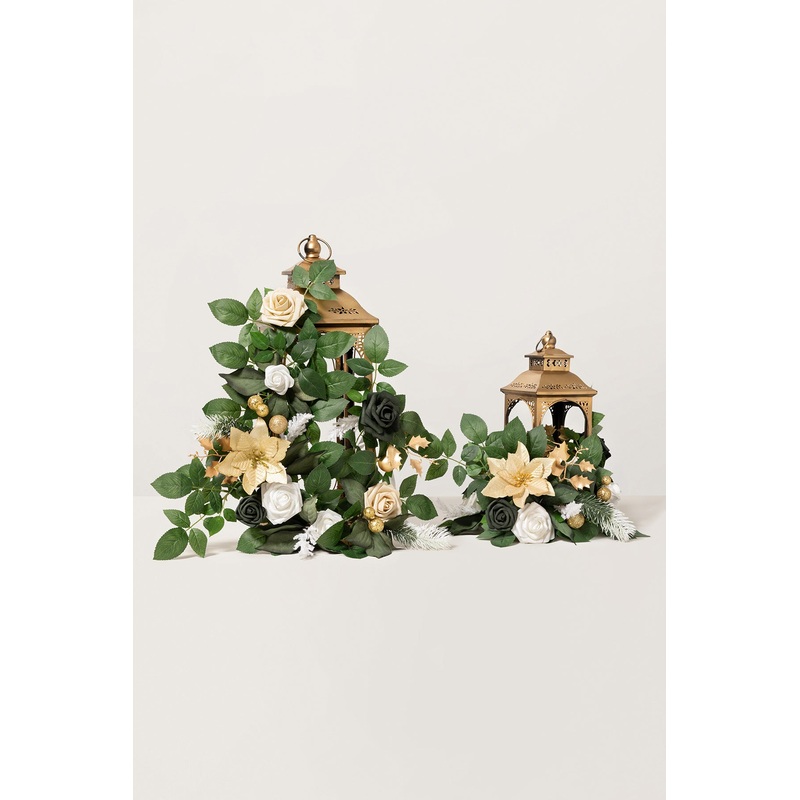 2ft Flower Garlands in Champagne Christmas