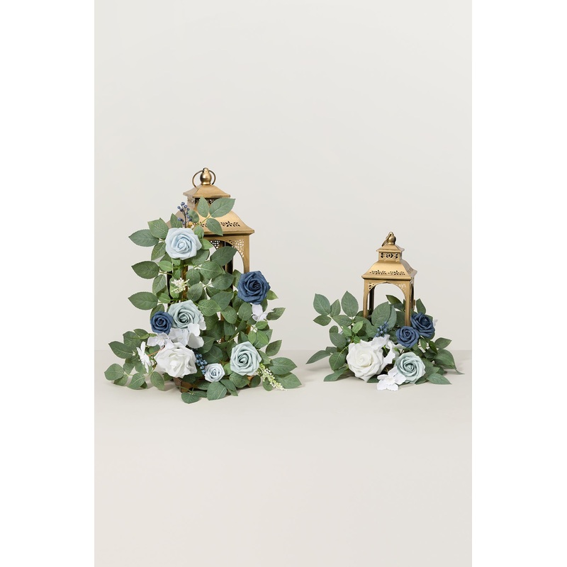 2ft Flower Garlands in Dusty Blue & White