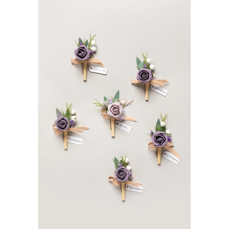 Boutonnieres in Lilac-Lilac (Set of 6)