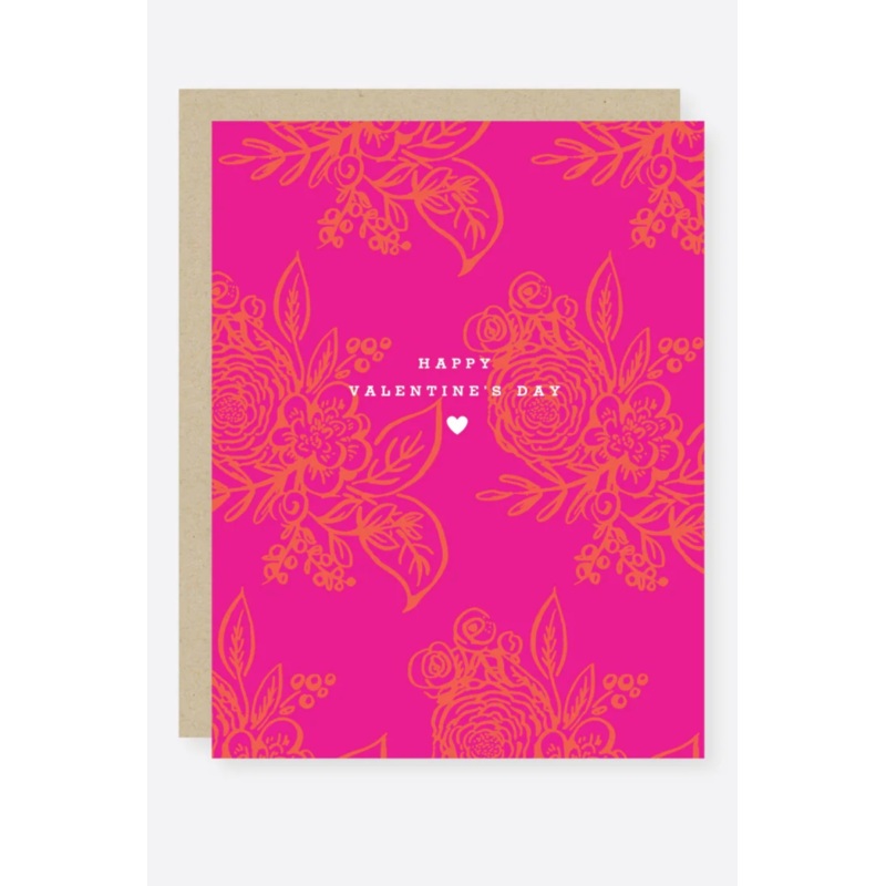 Bright Floral Valentine’s Day Card: Single card