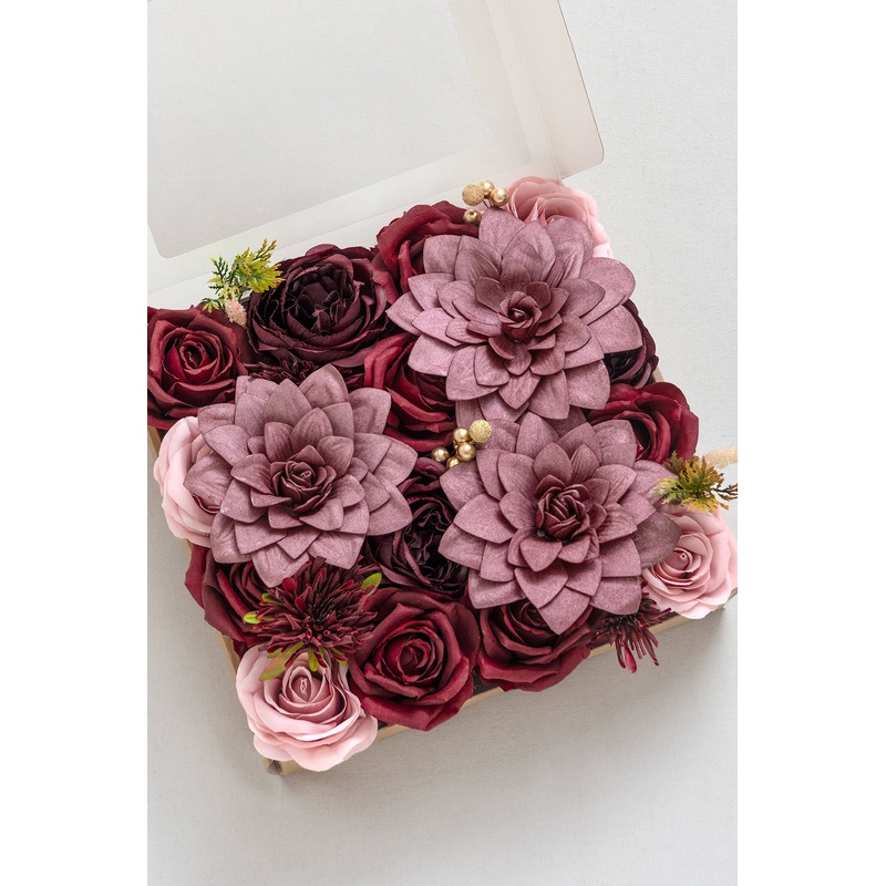 Burgundy & Marsala Designer Flower Boxes | Clearance