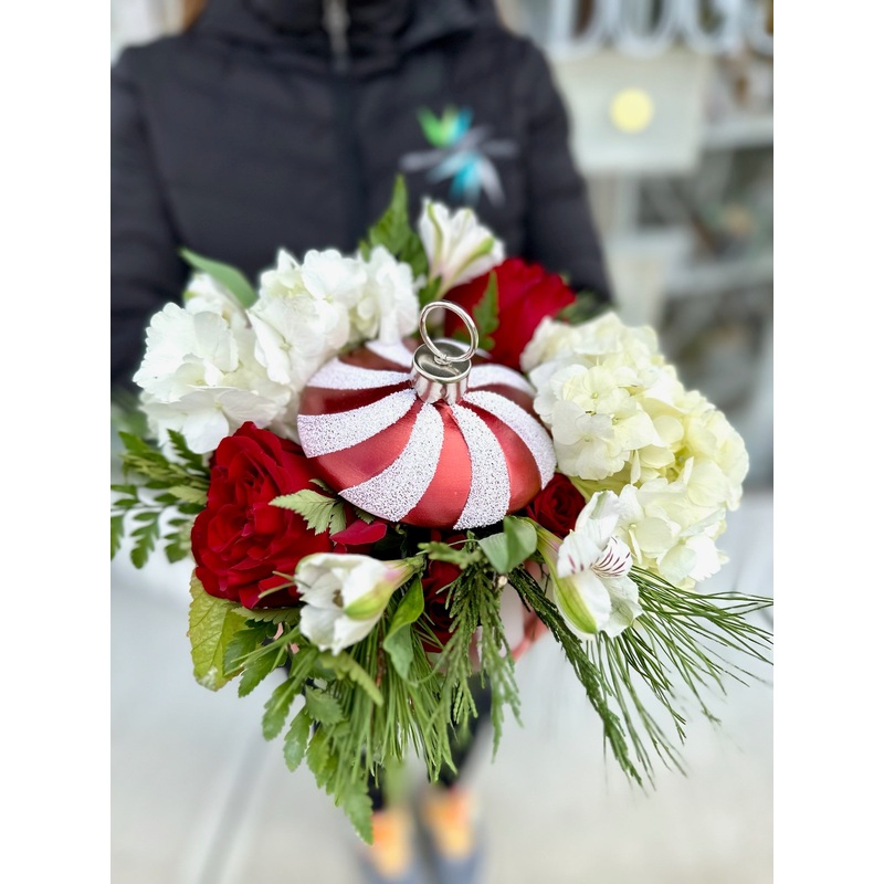 Ceramic Holiday Ornament Floral Arrangement