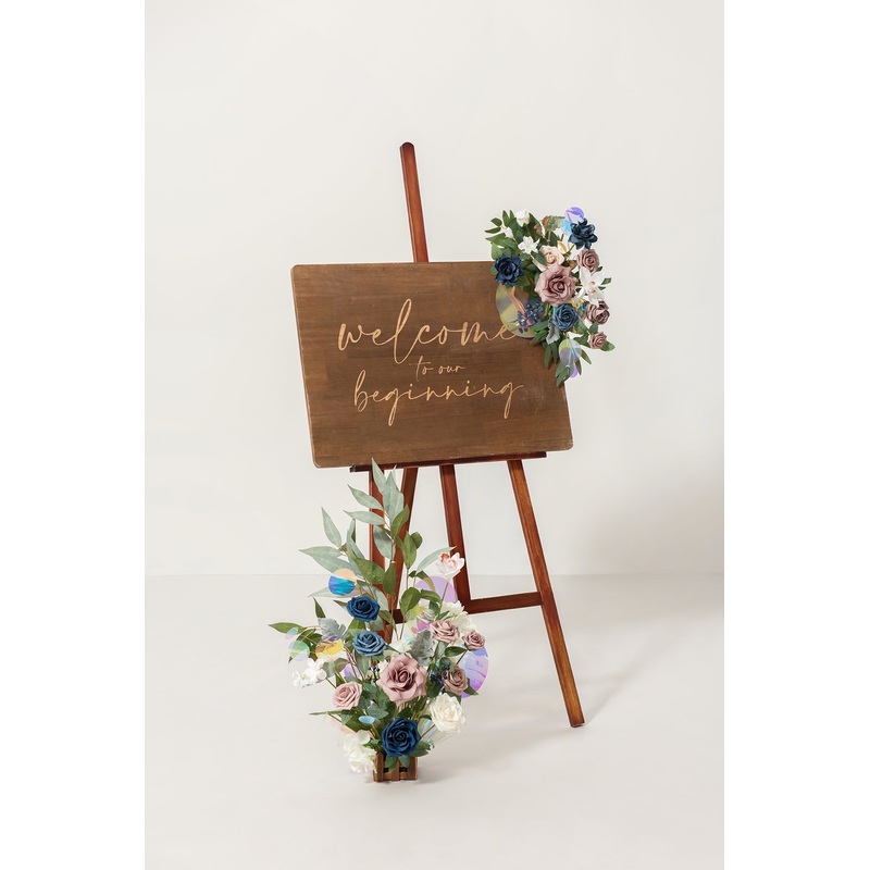 Deluxe Combo Set Flower Sign Decor in Dusty Rose & Navy | Clearance