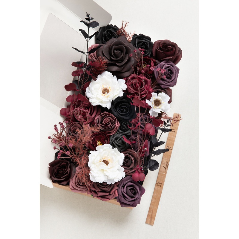 DIY Designer Flower Boxes in Moody Burgundy & Black