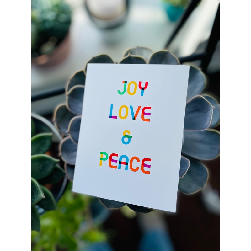 Joy Love & Peace Greeting Card