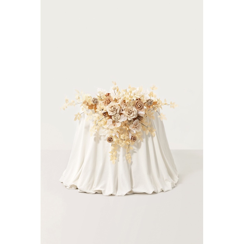 Sweetheart Table Floral Swags in Tawny Beige & Sand Beige