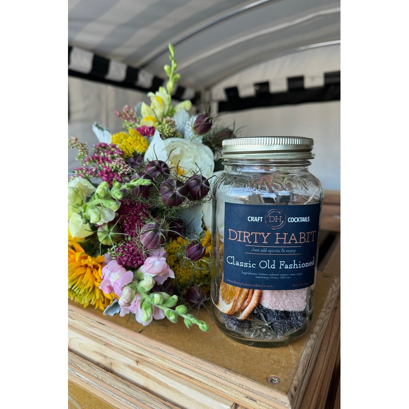 Blooms & Booze Bundle-Classic Old Fashioned Mix  Rosie Bouquet  Greeting Card & Down and Dirty Mule  Rosie Bouquet  Greeting Card & Dirty BumbleBee  Rosie Bouquet  Greeting Card & Spicy Margarita  Rosie Bouquet  Greeting Card