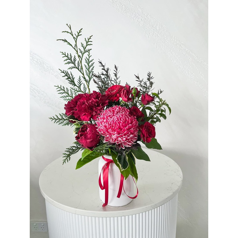 Cupid Red Ceramic Jar