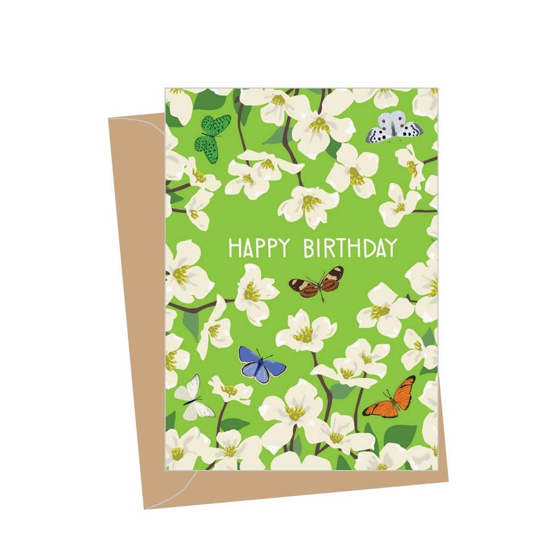 Mini Birthday Dogwood Butterflies Enclosure Cards