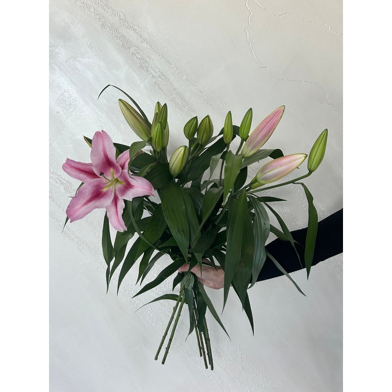 Oriental Lily Bunch-Pink & White-One & Two