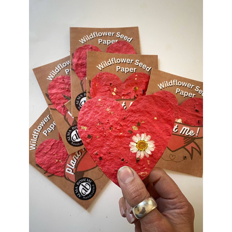 Seeded Wildflower Paper Heart