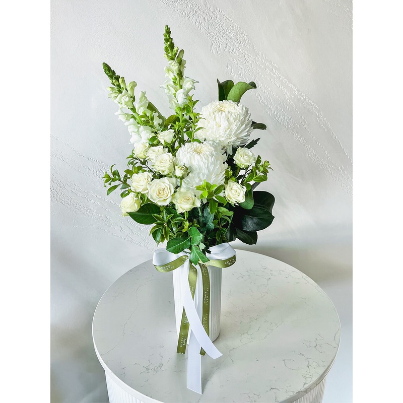 The Classic Ceramic-White and green & Pastel & Bright