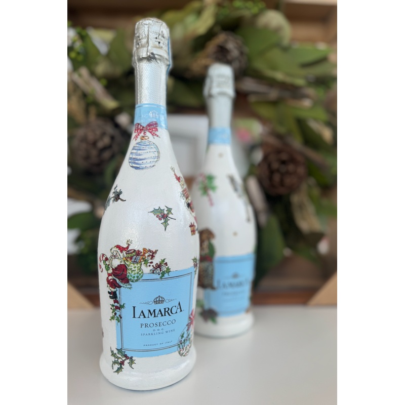 DECEMBER 7th – HOLIDAY Decoupage Champagne/Wine Bottle Workshop