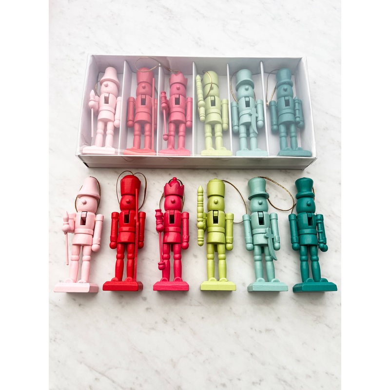 Colorful Nutcracker Ornaments-Single Nutcracker & Set of Six Nutcrackers