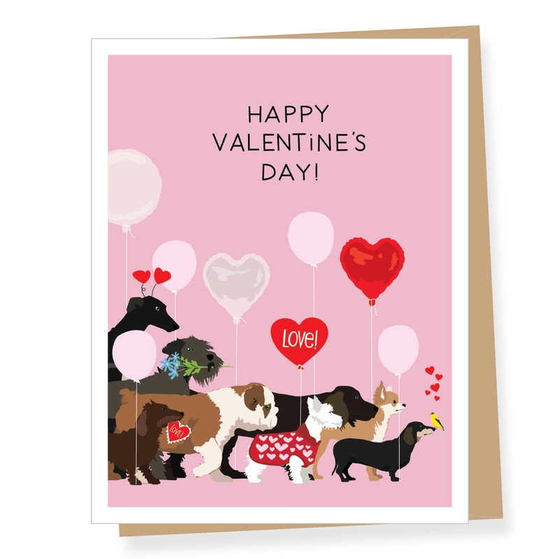 Dogwalk Valentine’s Day Card