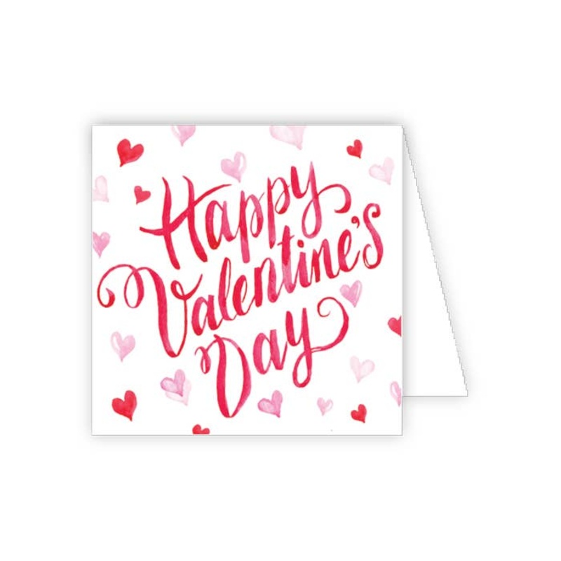 Happy Valentine’s Day Red and Pink Hearts Enclosure Card