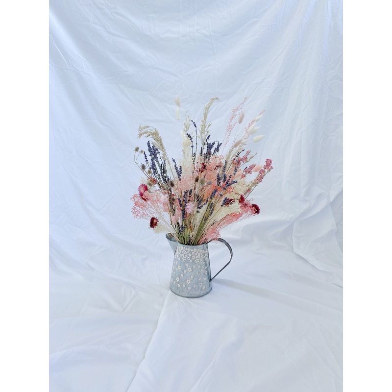 Large Dried Lavender and Broom Bloom Meadow Floral Vase Arrangement / Natural Dried Helichrysum and Dried Flowers