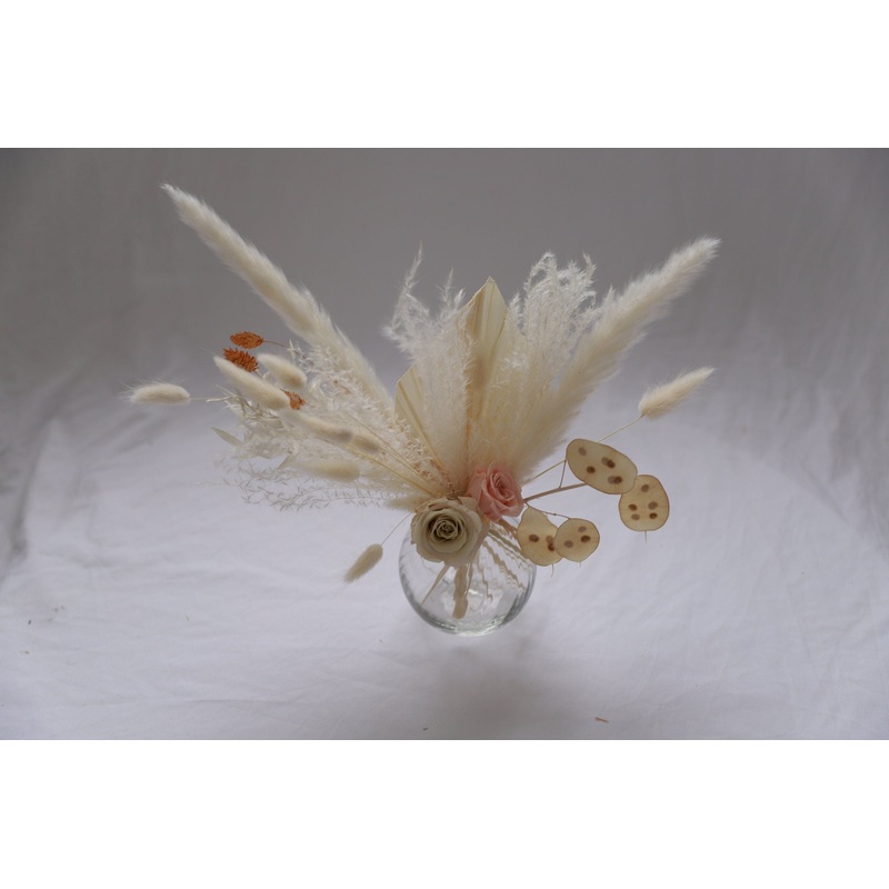 Preserved Rose Floral Vase Arrangement / Eternal Blooms Dried Grasses Home Decor Bud Vase Arrangement