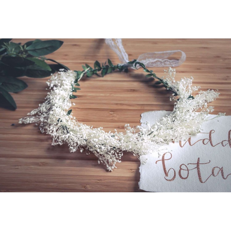 Baby’s Breath Crown, White Weddings, Dried Flower Crown, Boho Wreath, Wedding Crown, Vintage Crown, Rustic Weddings