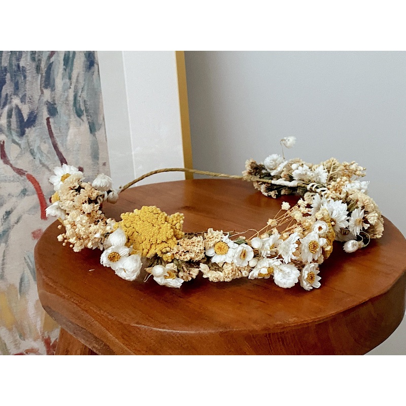 Daisies and Wildflowers Dried Flower Crown / Bridal Crown / Wedding Flower Crown