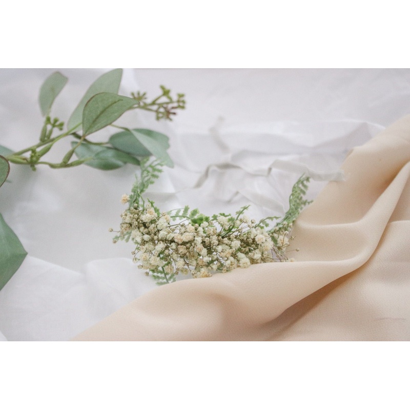 Dried Baby’s Breath Flowers Flower Girl Crown, Baby Headband, Artificial Fern Bridal Crown