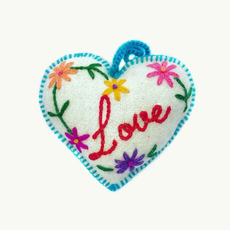 Embroidered Heart Felt LOVE Heart