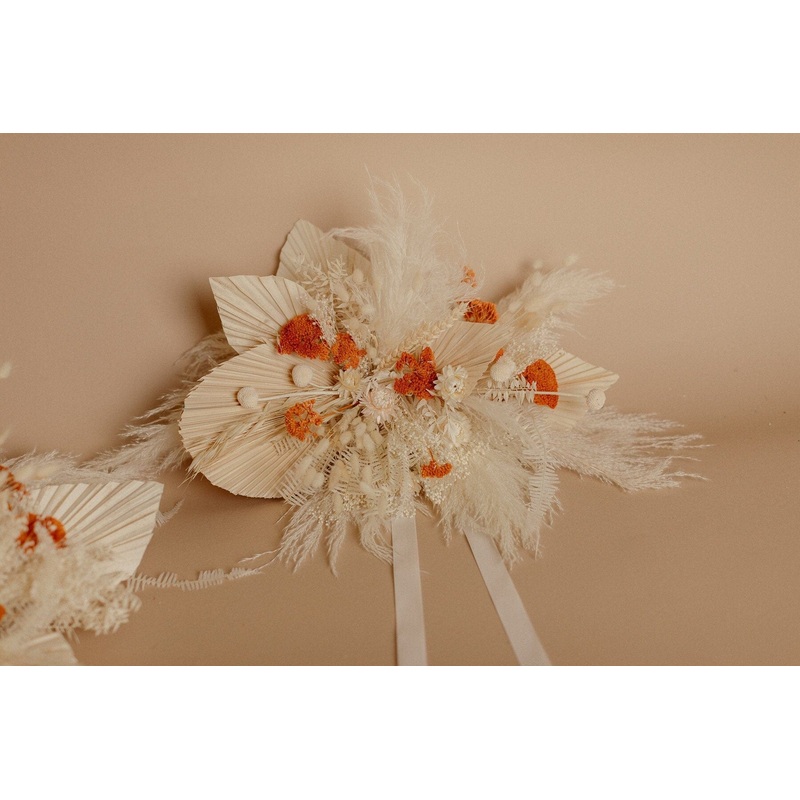 Pampas Moongate Decoration Burnt Orange Palm Arch Decoration Chuppah Decor, Wedding Arch Decor, Backdrop Decor