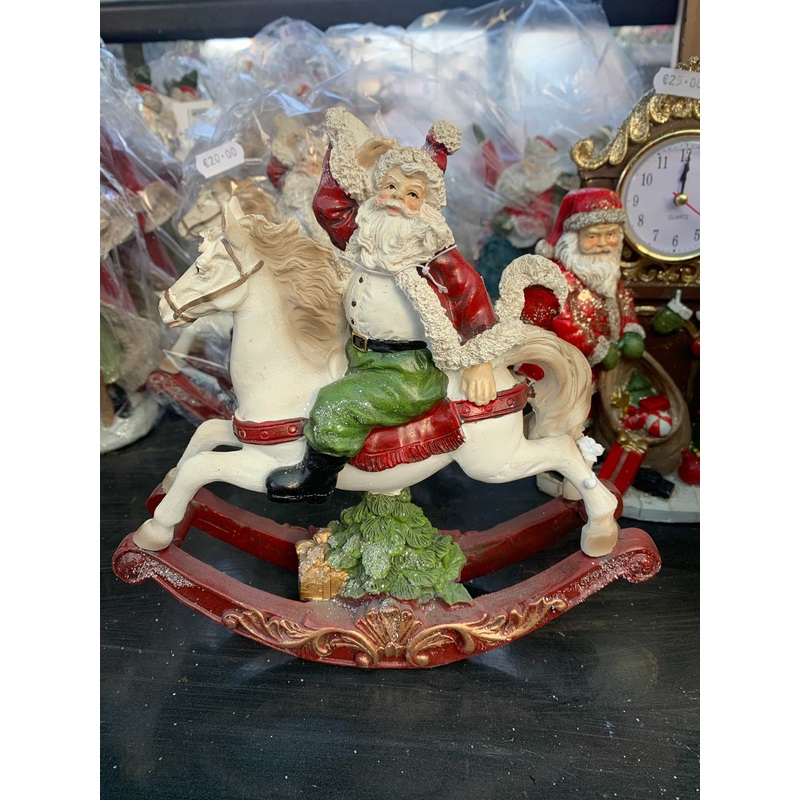 Yuletide Santa on Rocking Horse