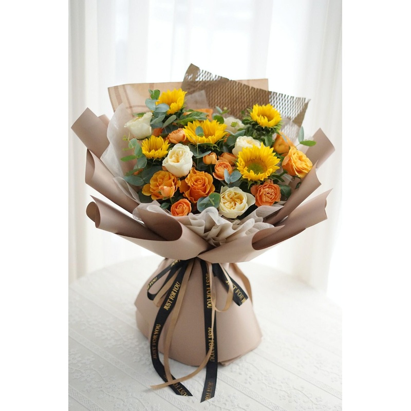 Orange and White Sunshine Bouquet