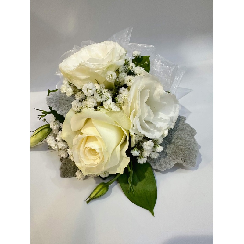 3 White Flower Corsage