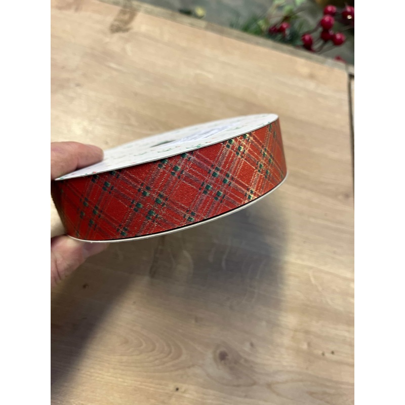 Tartan Ribbon Reel 31MM X 10M-Gold