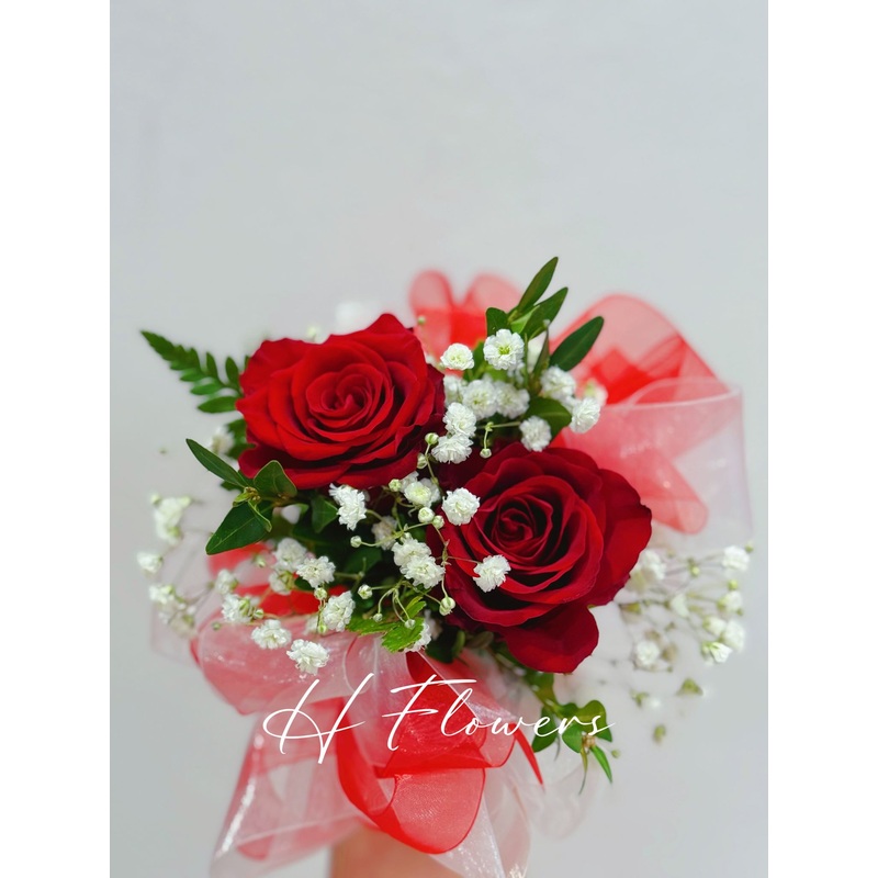 2 Red Rose Corsage