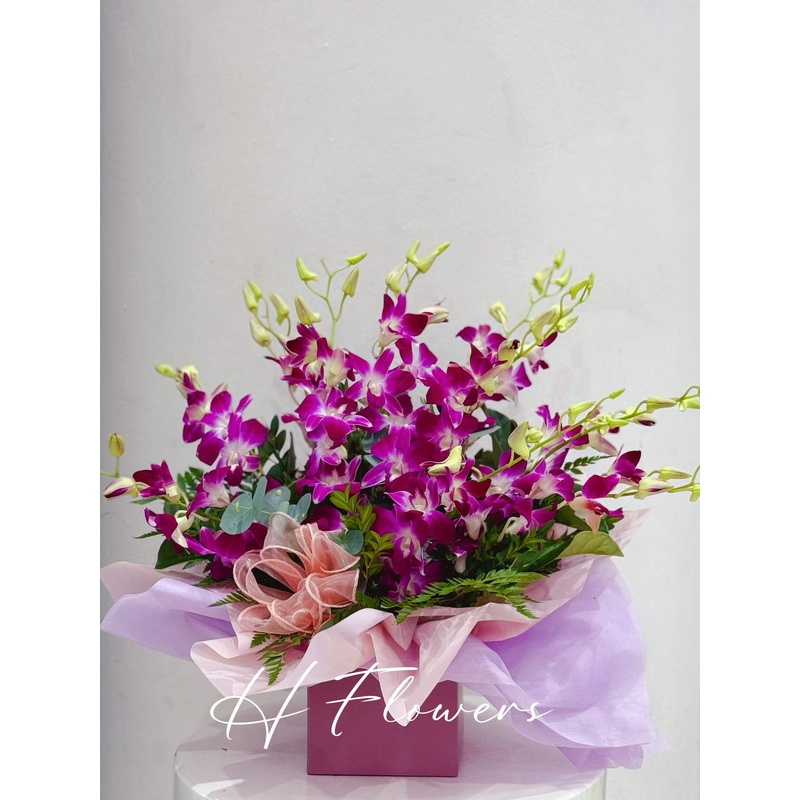 Large Purple Singapore Orchids Box