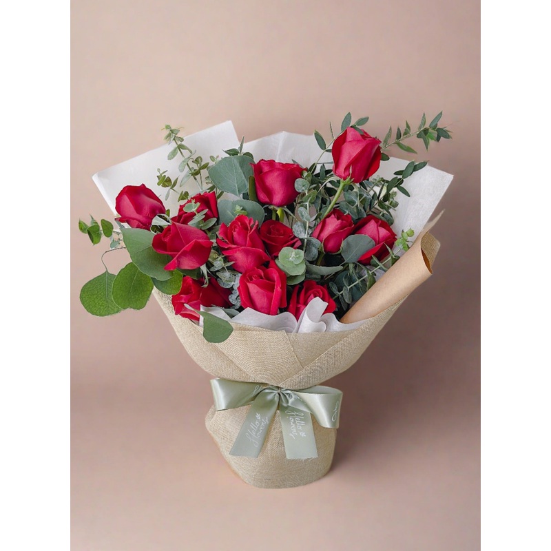 Roxanne – 6/9/12 Stalks Rose Bouquet (5 Colours to choose from)